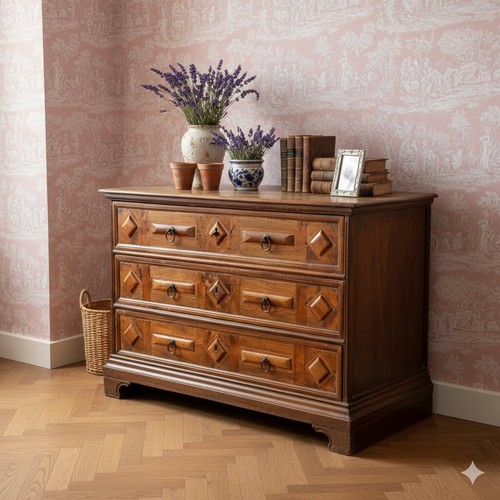 Commode baroque ancienne noyer - commode,