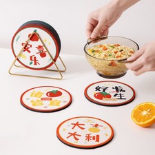 4pcs Chinois sous-Verre Plat Patins Set de Table Cuisine Décor Fête Repas Pièce