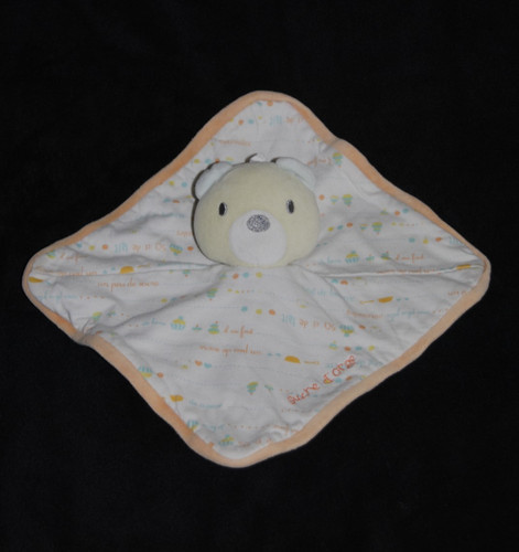 🐻Doudou plat ours blanc