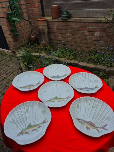 Lot assiettes poissons - 6,