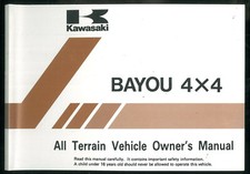 Owner's Manual KAWASAKI KLF 300 C5 BAYOU 4x4 Quad ATV Manuel d'entretien English