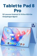 Tablette Pad 8 Pro 2025 – Android 13 | 10,1” 4K IPS | Snapdragon 8 Gen 2 | 16 Go