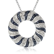 0.50ct Tdw Bleu et Blanc Diamant Vague Éternité Necklace