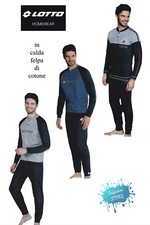 Lotto Pyjama Homme D'Hiver En Douce Fleece De Coton Col Serafino