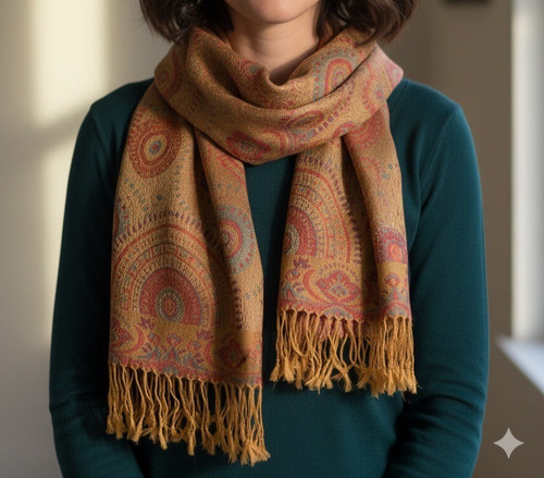 Echarpe pashmina soie laine - pashmina, et