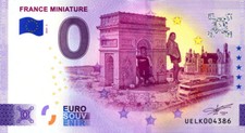 78 ELANCOURT France Miniature 3, Arc de Triomphe, 2024, Billet Euro Souvenir