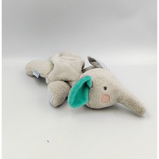 Doudou éléphant gris vert