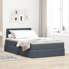 Lit de Rangement avec matelas avec tête de lit Velours Moderne pratique vidaXL v