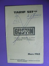 catalogue agricole : GUSTIN FILS tarif mars 1965