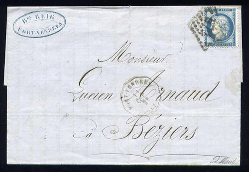 Rare lettre port - de, (