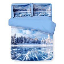Housse de couette Sateen HD PHOTOGRAPHIE Icy Lake Double cm. 250x200
