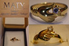 SUPERBE BAGUE MATY PL. OR @ AVEC PETIT BRILLANT AVEC BOITE NEUVE @ TAILLE 50 !!