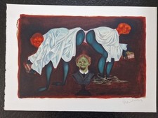 Pierre Cadiou Lithographie en couleurs illustrations Georges Brassens estampe