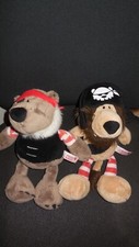 Lot 2 doudou peluche pirate lion + ours NICI 27cm