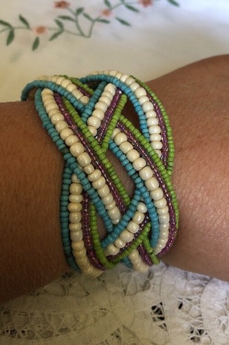 Beaded braid bracelet hand - bracelet,