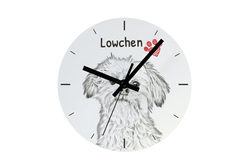 Petit chien lion - horloge, avec