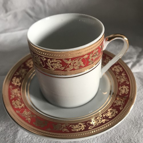 Service tasses ornée - tasses, or
