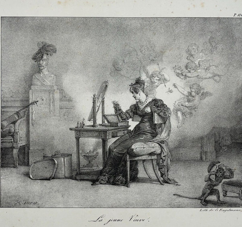 Jeune veuve lithographie - la,