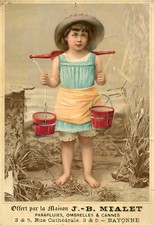 Carte Pub Maison JB MIALET Parapluies Ombrelles 3 et 5 rue Cathédrale BAYONNE