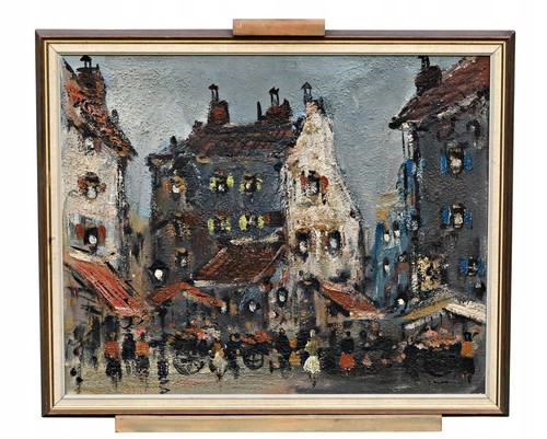 Tableau huile paris vue - vue, ville