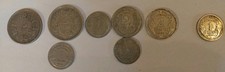 Lot de 8 pièces anciennes en francs En Aluminium – années 1946-1957