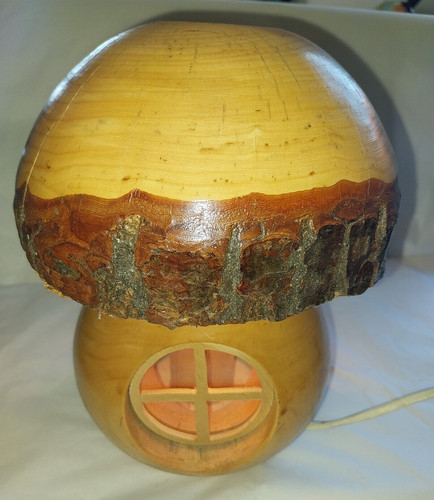 Lampe champignon bois - champignon,