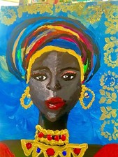 peinture acrylique d'une jeune