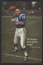 1960s AAMCO Transmissions JOHNNY UNITAS Giant Post Card