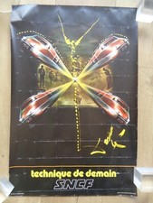 Affiche ancienne SNCF SALVADOR DALI Technique de Demain TGV Train vintage poster