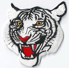 Patch écusson patche Tigre blanc Tiger thermocollant hotfix brodé 