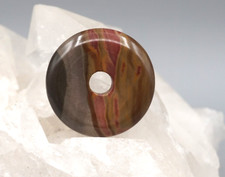 Polychrome / Jaspe Donut Env. 30 MM Pendentif pi-Scheibe Pierre Précieuse b2