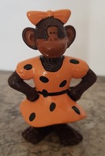 N° 143 ... FIGURINE ANCIENNE PVC PLASTIQUE PUB Lessive OMO Singe Robe a pois