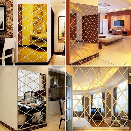 Miroir mural stickers - miroir, rhombus