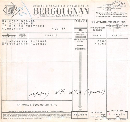 1956 facture - 1956,