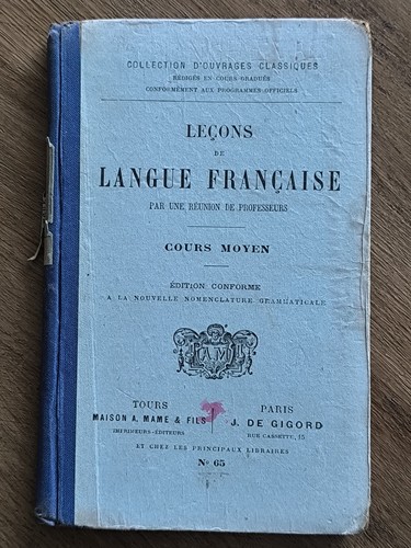 Ancien livre scolaire leçon - ancien,