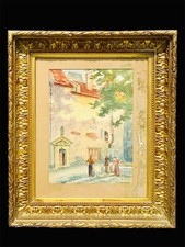 Tableau Ancien Aquarelle Sur