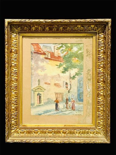 Tableau ancien aquarelle - tableau,