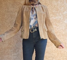 Blouson Veste en Cuir suédé (daim)- Laura Clément