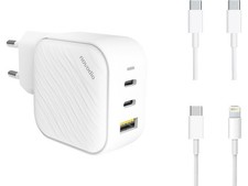 Chargeur secteur 4 ports USB-A/USB-C 100 W C-Charge 100 GaN avec 2 câbles USB -