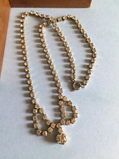 Vintage Collier Style Art Déco Argenté Strass Imitation Rivière de Diamants