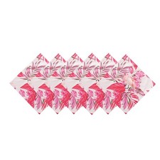 Serviettes De Table En Coton Imprimées Flamant Rose Ensemble De 6 Pièces