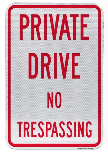 Private drive trespassing - private,