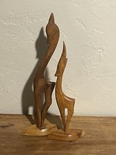 SCULPTURE BOIS 29 ET 25 CM ART