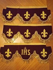 Conopée Voile De Tabernacle Velours Rouge et Broderie Or