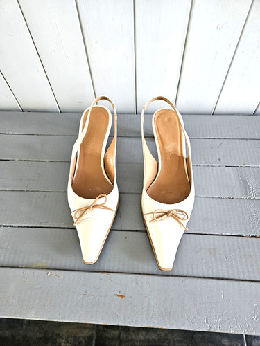 Sandales talons cuir crème - sandales,