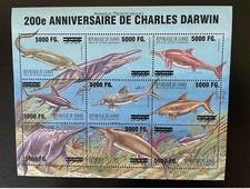 Guinée 2009 Mi. 6776 - 6784 surchargé Dinosaures 200e Anniversaire Darwin