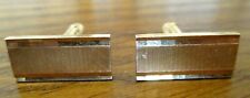 Boutons de manchette fin plaqué or rectangle finement gravé bijou vintage 2518