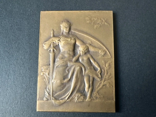 Médaille plaque bronze - plaque, en