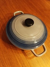 Petite Marmite Avec Couvercle Céramique Damart, Bleue