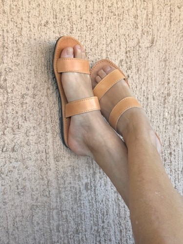 Sandales cuir véritable - cuir,